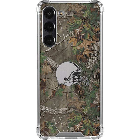 NFL Cleveland Browns Realtree Xtra Green Camo Galaxy S24 FE Clear Case